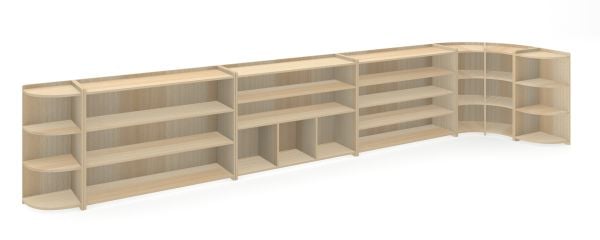 Montessori Dolap 2 Raf 3 Bölmeli