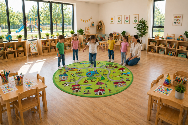 Şehir Desenli Çocuk Halısı