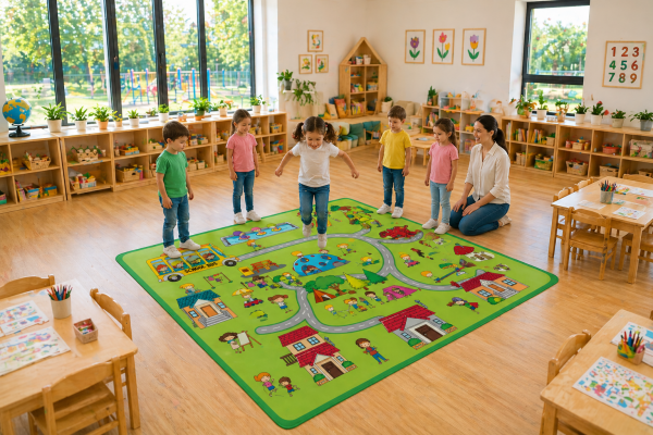 Şehir Desenli Çocuk Halısı 200x290 cm