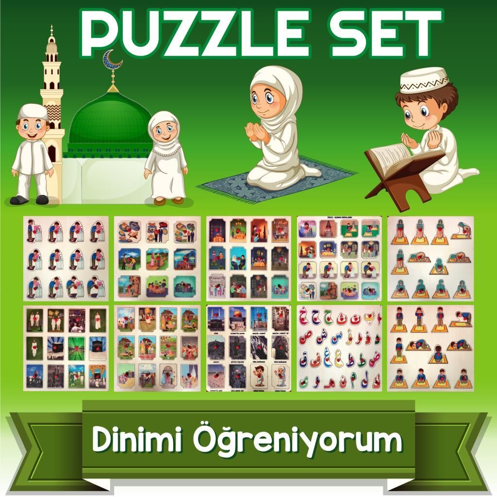 DİNİMİ ÖĞRENİYORUM PUZZLE 10’LU SET