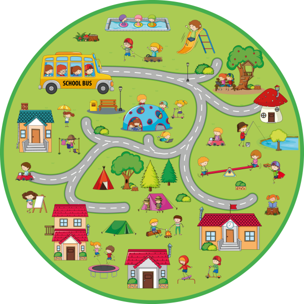 ŞEHİR DESENLİ ÇOCUK HALISI 100X150 CM