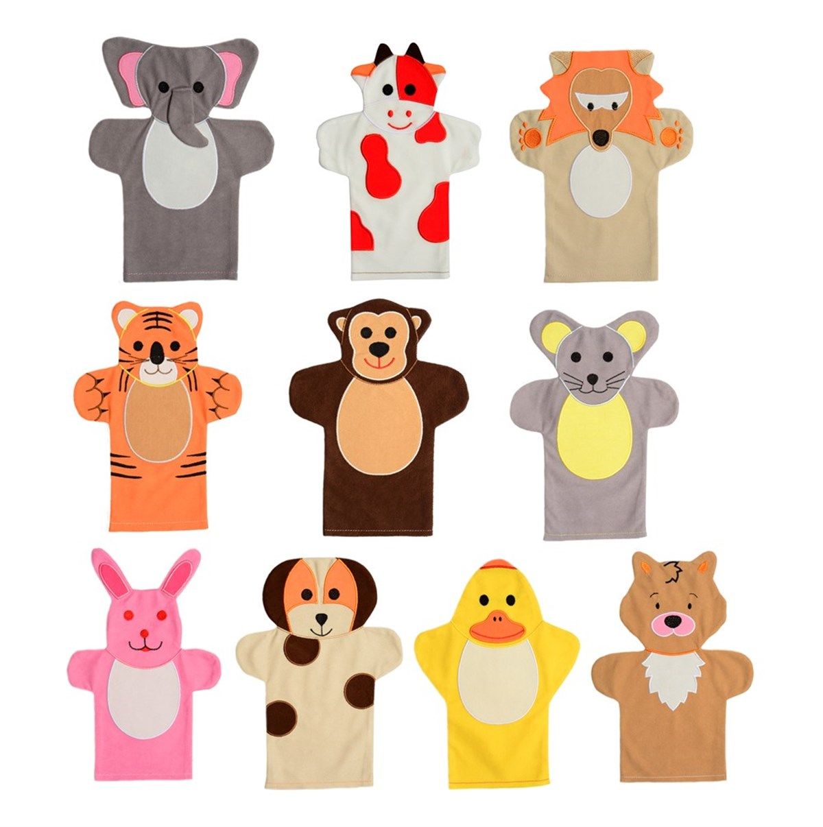 HAYVAN FİGÜRLÜ KUKLALAR (10 PARÇA)